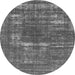 Round Oriental Gray Industrial Rug, urb1703gry