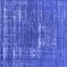 Square Machine Washable Oriental Blue Industrial Rug, wshurb1703blu