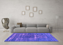 Machine Washable Oriental Purple Industrial Area Rugs in a Living Room, wshurb1703pur