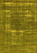 Machine Washable Oriental Yellow Industrial Rug, wshurb1703yw