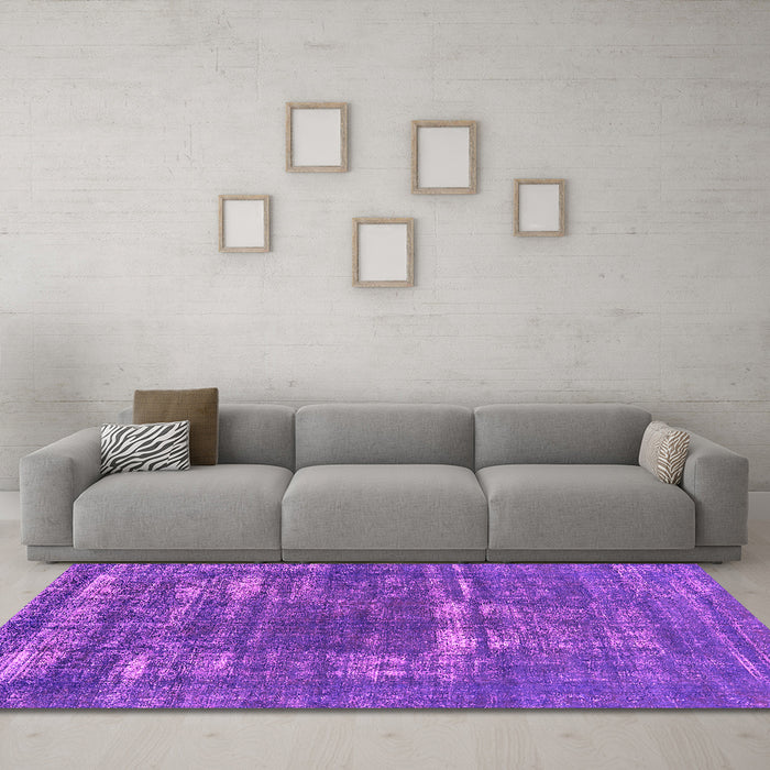Machine Washable Oriental Pink Industrial Rug in a Living Room, wshurb1703pnk