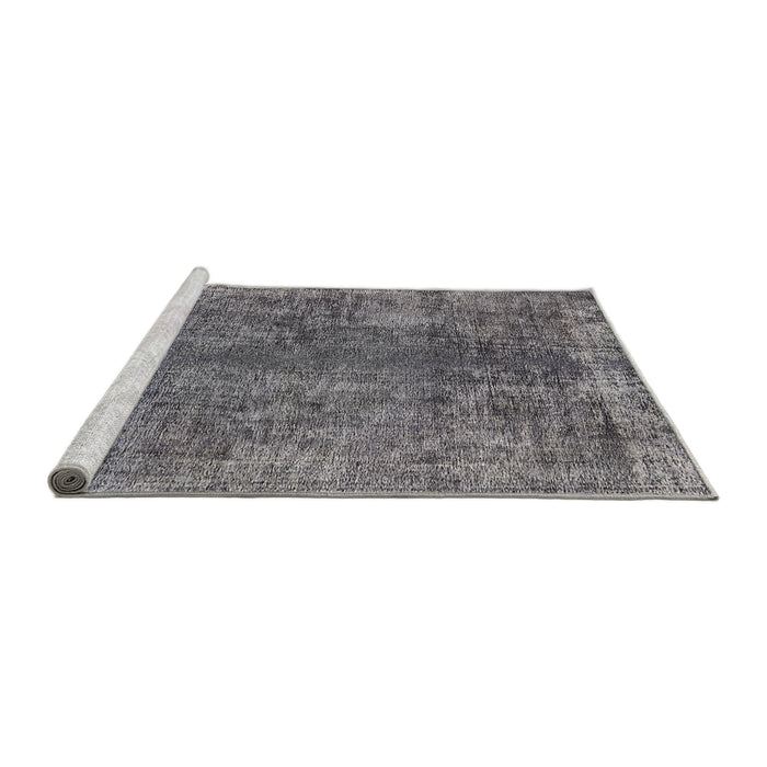 Sideview of Machine Washable Industrial Modern Dark Gray Rug, wshurb1704