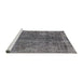 Sideview of Machine Washable Industrial Modern Dark Gray Rug, wshurb1704