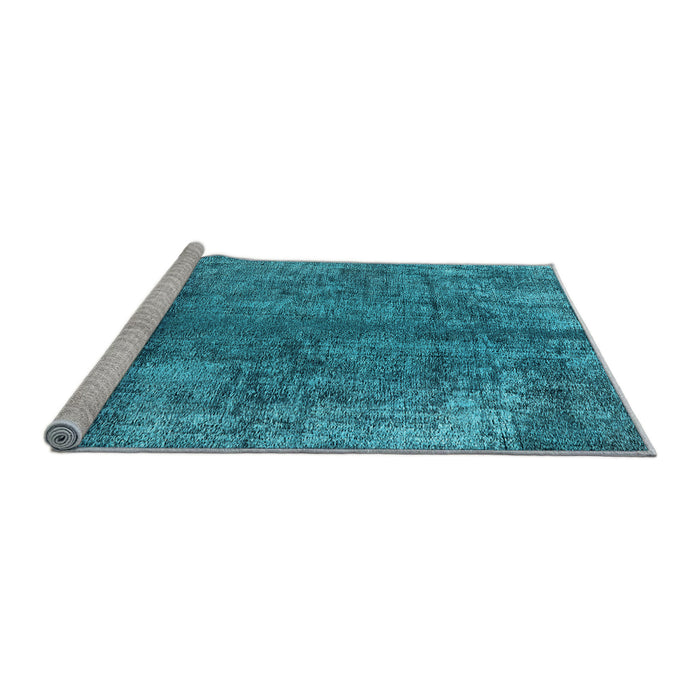 Sideview of Machine Washable Oriental Light Blue Industrial Rug, wshurb1704lblu