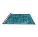 Sideview of Machine Washable Oriental Light Blue Industrial Rug, wshurb1704lblu