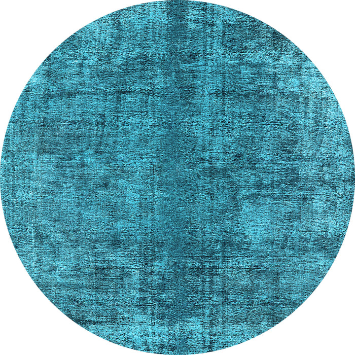 Round Machine Washable Oriental Light Blue Industrial Rug, wshurb1704lblu