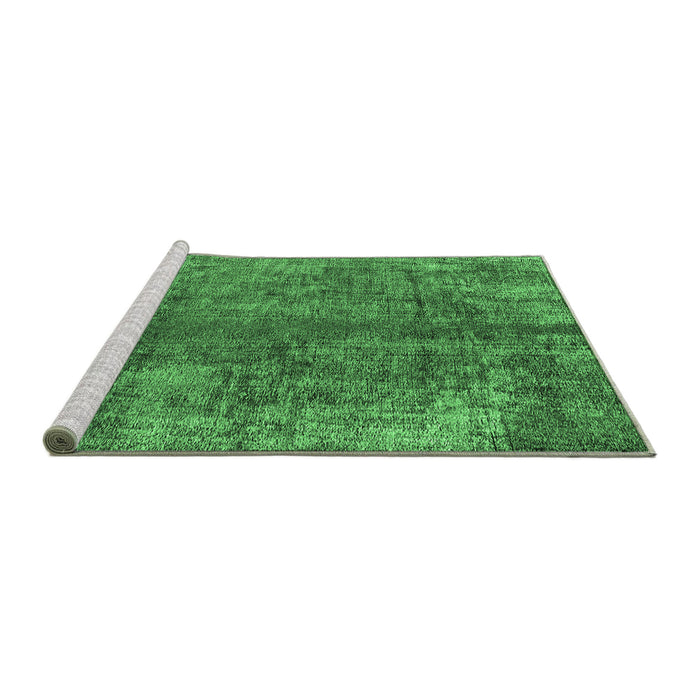 Sideview of Machine Washable Oriental Emerald Green Industrial Area Rugs, wshurb1704emgrn