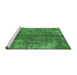 Sideview of Machine Washable Oriental Emerald Green Industrial Area Rugs, wshurb1704emgrn