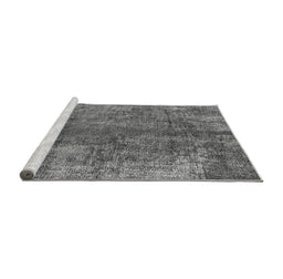 Sideview of Machine Washable Oriental Gray Industrial Rug, wshurb1704gry