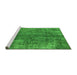 Sideview of Machine Washable Oriental Green Industrial Area Rugs, wshurb1704grn