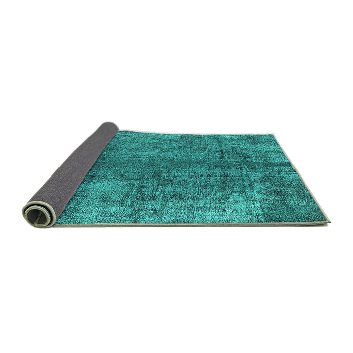 Sideview of Oriental Turquoise Industrial Rug, urb1704turq