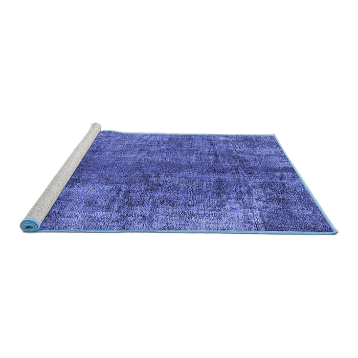 Sideview of Machine Washable Oriental Blue Industrial Rug, wshurb1704blu
