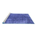 Sideview of Machine Washable Oriental Blue Industrial Rug, wshurb1704blu