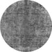 Round Oriental Gray Industrial Rug, urb1704gry