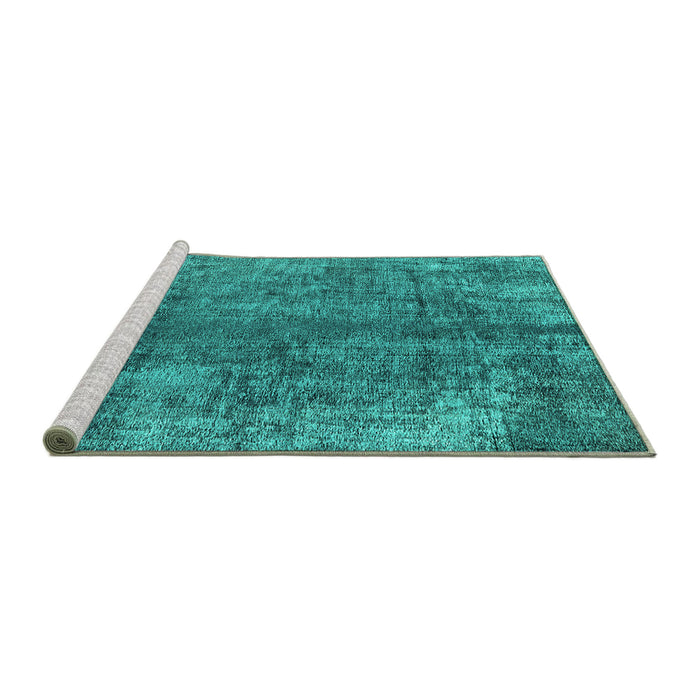 Sideview of Machine Washable Oriental Turquoise Industrial Area Rugs, wshurb1704turq