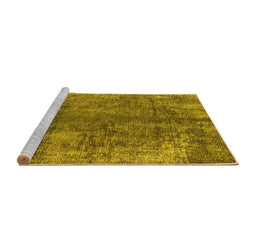 Sideview of Machine Washable Oriental Yellow Industrial Rug, wshurb1704yw