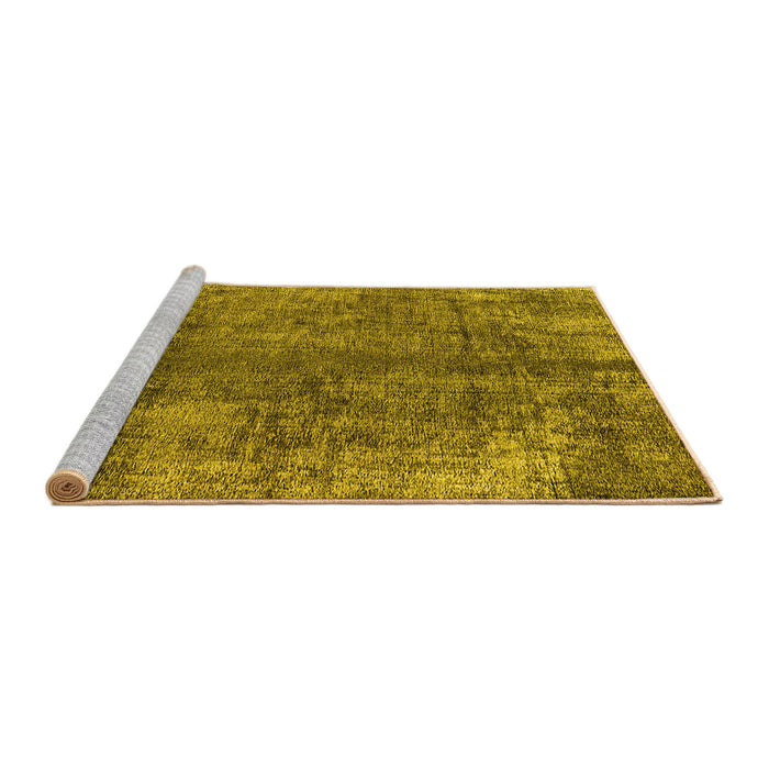 Sideview of Machine Washable Oriental Yellow Industrial Rug, wshurb1704yw