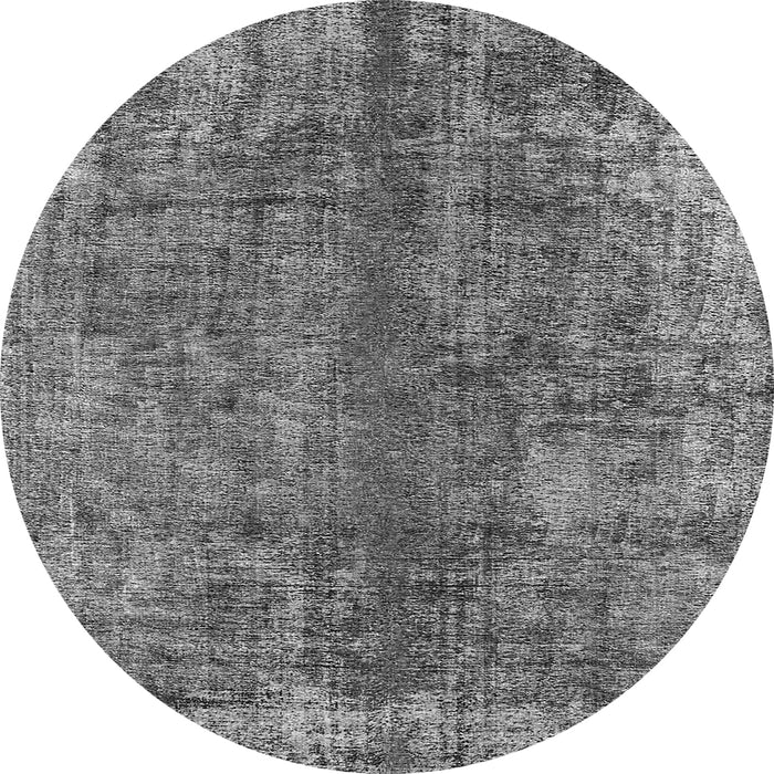 Round Machine Washable Oriental Gray Industrial Rug, wshurb1704gry