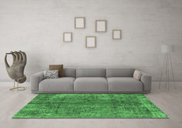 Machine Washable Oriental Emerald Green Industrial Area Rugs in a Living Room,, wshurb1704emgrn