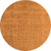 Round Machine Washable Oriental Orange Industrial Area Rugs, wshurb1705org