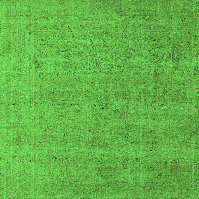 Square Machine Washable Oriental Green Industrial Area Rugs, wshurb1705grn