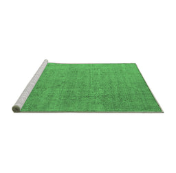 Sideview of Machine Washable Oriental Emerald Green Industrial Area Rugs, wshurb1705emgrn
