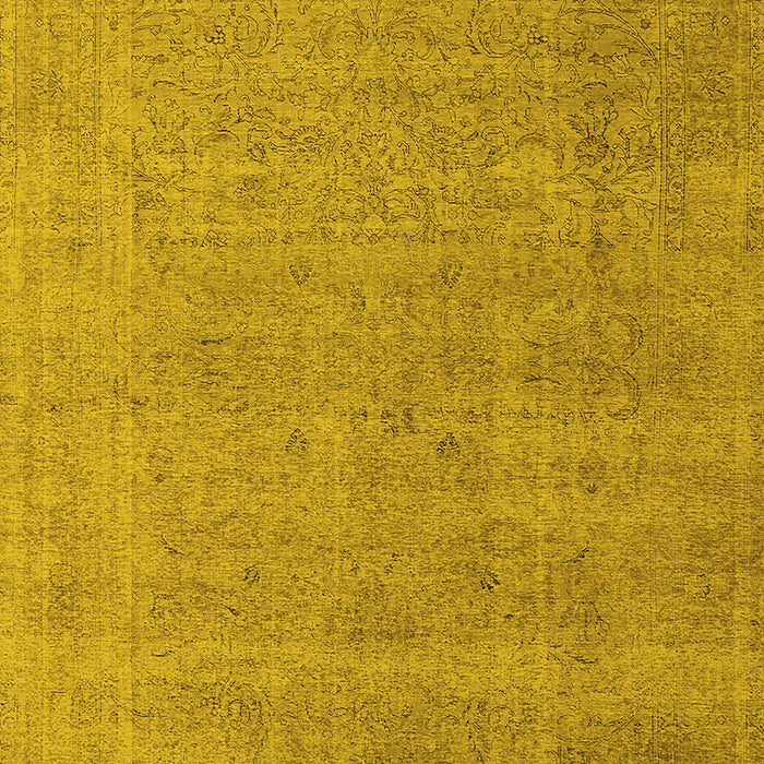 Machine Washable Oriental Yellow Industrial Rug, wshurb1705yw