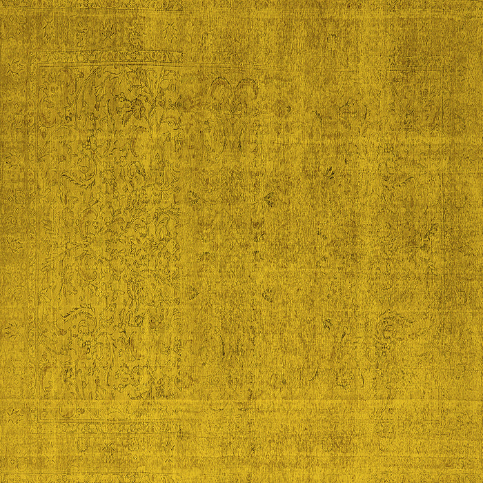 Square Machine Washable Oriental Yellow Industrial Rug, wshurb1705yw