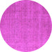 Round Oriental Pink Industrial Rug, urb1705pnk