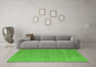 Machine Washable Oriental Green Industrial Area Rugs in a Living Room,, wshurb1705grn