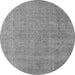 Round Machine Washable Oriental Gray Industrial Rug, wshurb1705gry