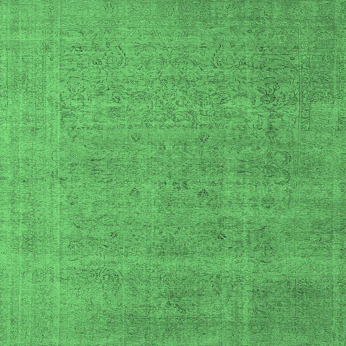Square Oriental Emerald Green Industrial Rug, urb1705emgrn