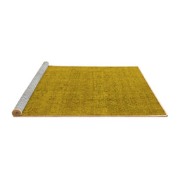 Sideview of Machine Washable Oriental Yellow Industrial Rug, wshurb1705yw