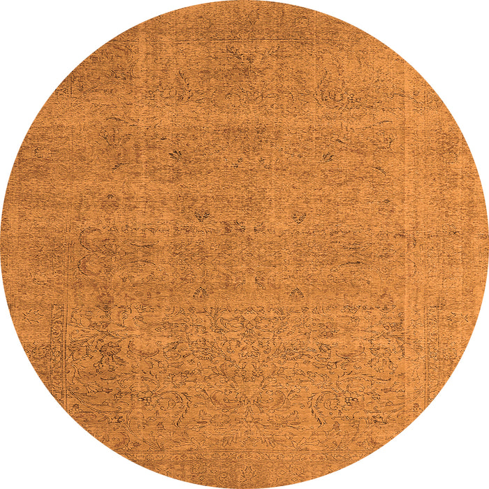 Round Oriental Orange Industrial Rug, urb1705org