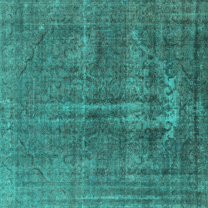 Square Oriental Turquoise Industrial Rug, urb1706turq