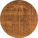 Round Oriental Orange Industrial Rug, urb1706org