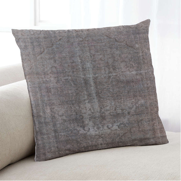 Lifestyle Image of Mid-Century Modern Urban Square Gunmetal Gray Throw Pillow, 18 inch by 18 inch, pwurb1706