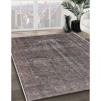 Mid-Century Modern Gunmetal Gray Oriental Rug, urb1706