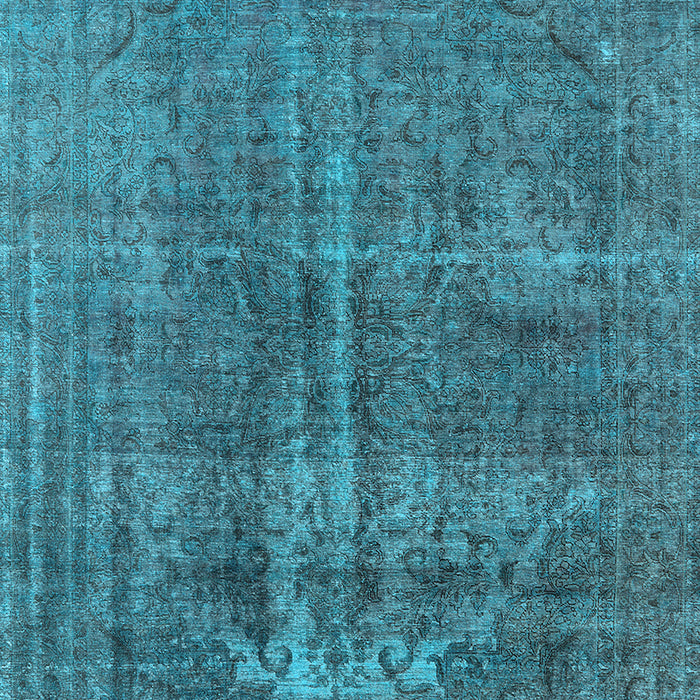 Machine Washable Oriental Light Blue Industrial Rug, wshurb1706lblu