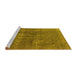 Sideview of Machine Washable Oriental Yellow Industrial Rug, wshurb1706yw