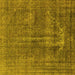 Square Machine Washable Oriental Yellow Industrial Rug, wshurb1706yw