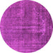 Round Oriental Pink Industrial Rug, urb1706pnk