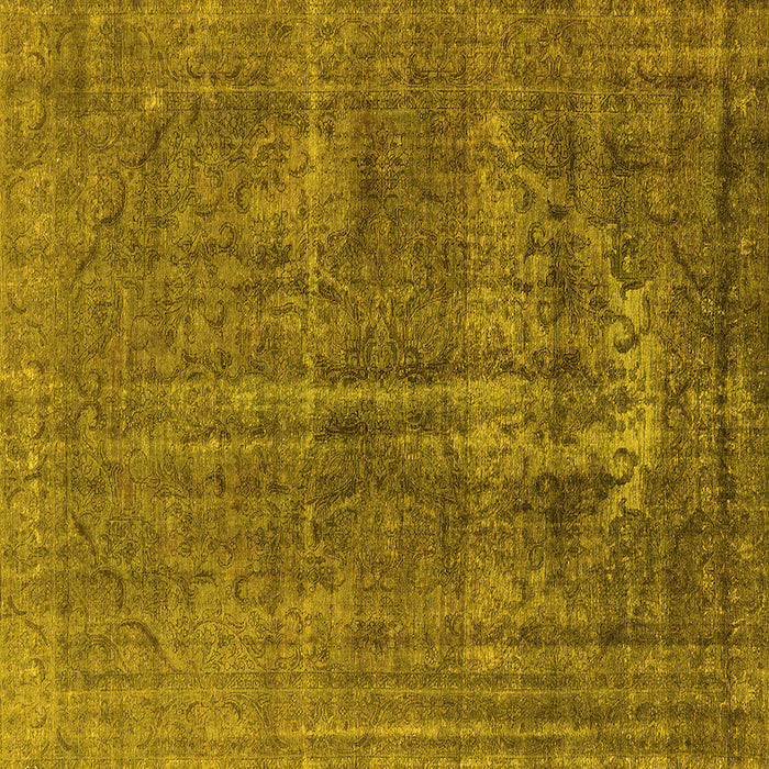 Square Oriental Yellow Industrial Rug, urb1706yw