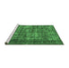 Sideview of Machine Washable Oriental Emerald Green Industrial Area Rugs, wshurb1707emgrn