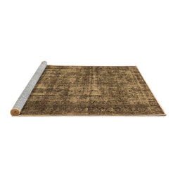 Sideview of Machine Washable Oriental Brown Industrial Rug, wshurb1707brn