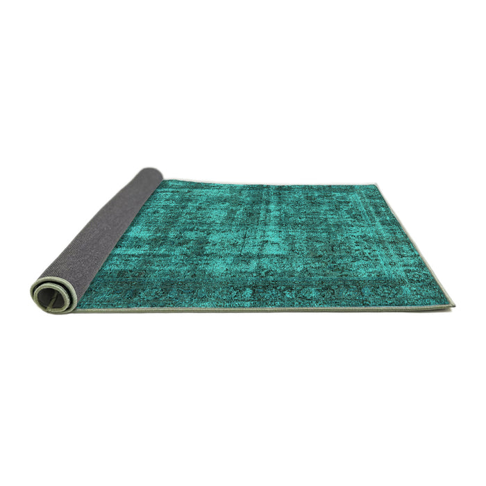 Sideview of Oriental Turquoise Industrial Rug, urb1707turq
