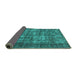 Sideview of Oriental Turquoise Industrial Rug, urb1707turq