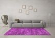 Machine Washable Oriental Pink Industrial Rug in a Living Room, wshurb1707pnk