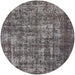 Round Machine Washable Industrial Modern Purple Rug, wshurb1707