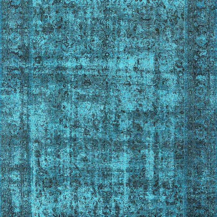 Machine Washable Oriental Light Blue Industrial Rug, wshurb1707lblu